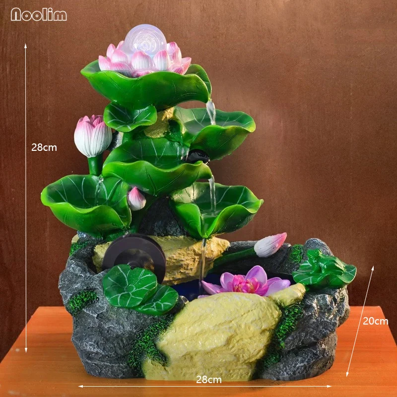 Lotus Настольный фэн-шуй скалы воды украшения для фонтана офиса гостиной Декор маленький аквариум для рыб водный пейзаж увлажнитель воздуха в стиле бонсай