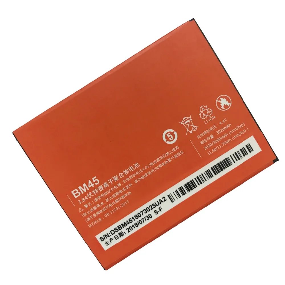 Xiao mi оригинальный BM45 аккумулятор мобильного телефона для Xiaomi Redmi Note 2 Hong Note2