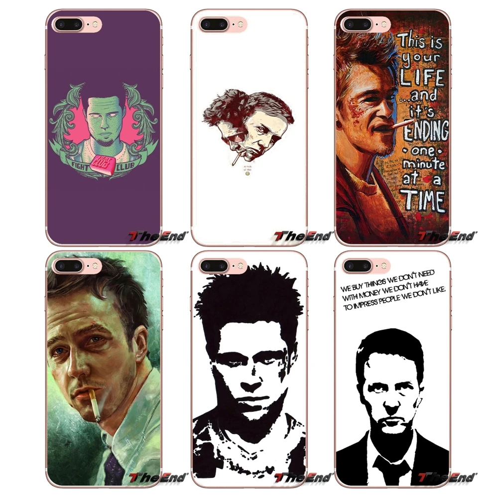 Чехол для iPhone X 4 4S 5 5S 5C SE 6 6S 7 8 Plus Samsung Galaxy J1 J3 J5 J7 A3 A5 2016 2017 edward norton fight club tyler durden|case