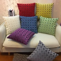 chenille flocking pillow case cushion cover grey yellow purple red green coffee circle home decorative pillow cover 45x45cm