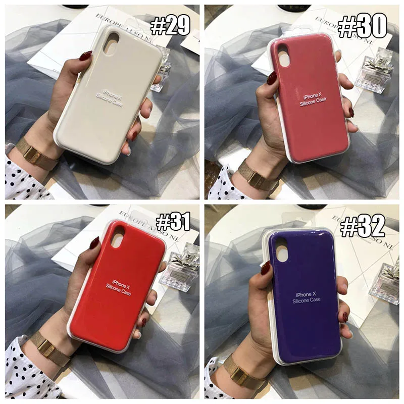 32 цвета жидкий силиконовый чехол для телефона Apple X/XS Max XR популярный яркий
