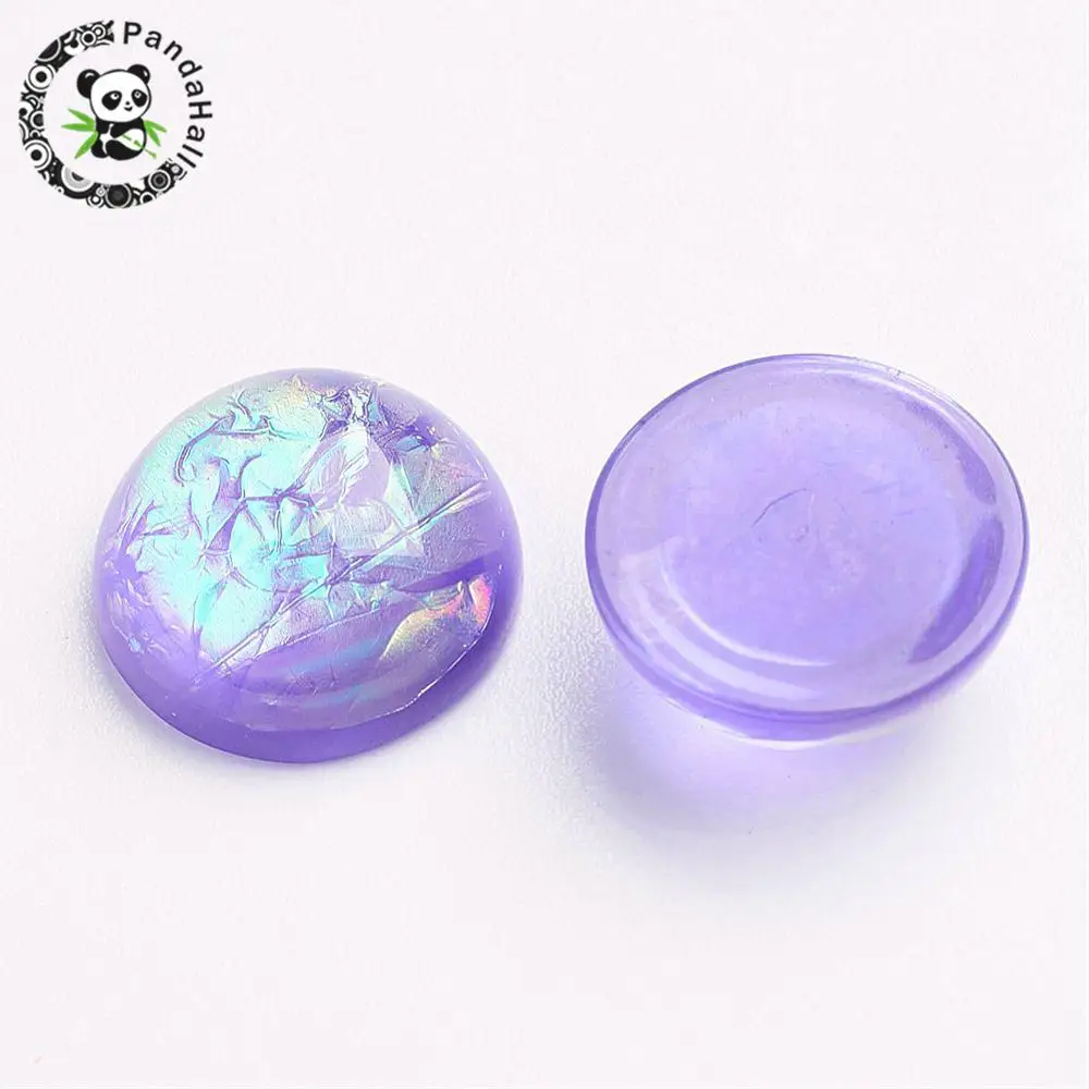 

50pcs 12mm MediumPurple Half Round Resin Imitation Opal Cabochons for Jerwelry Making DIY Accessories Findings