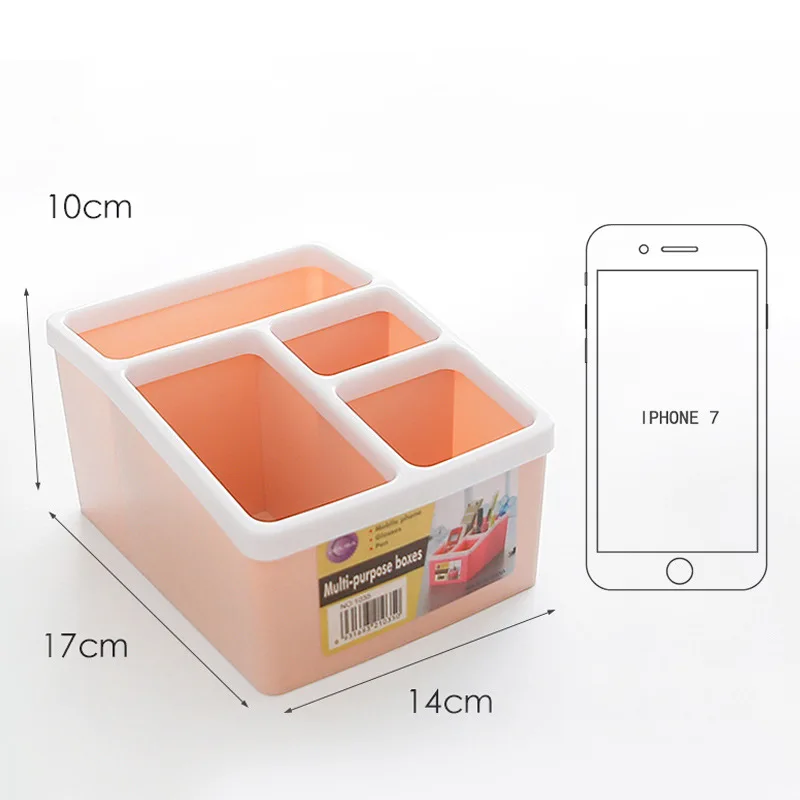 1pcs 1336 Solid Color 4-Box Desktop Storage Box Multi-Function Office Stationery Cosmetic | Канцтовары для офиса и дома