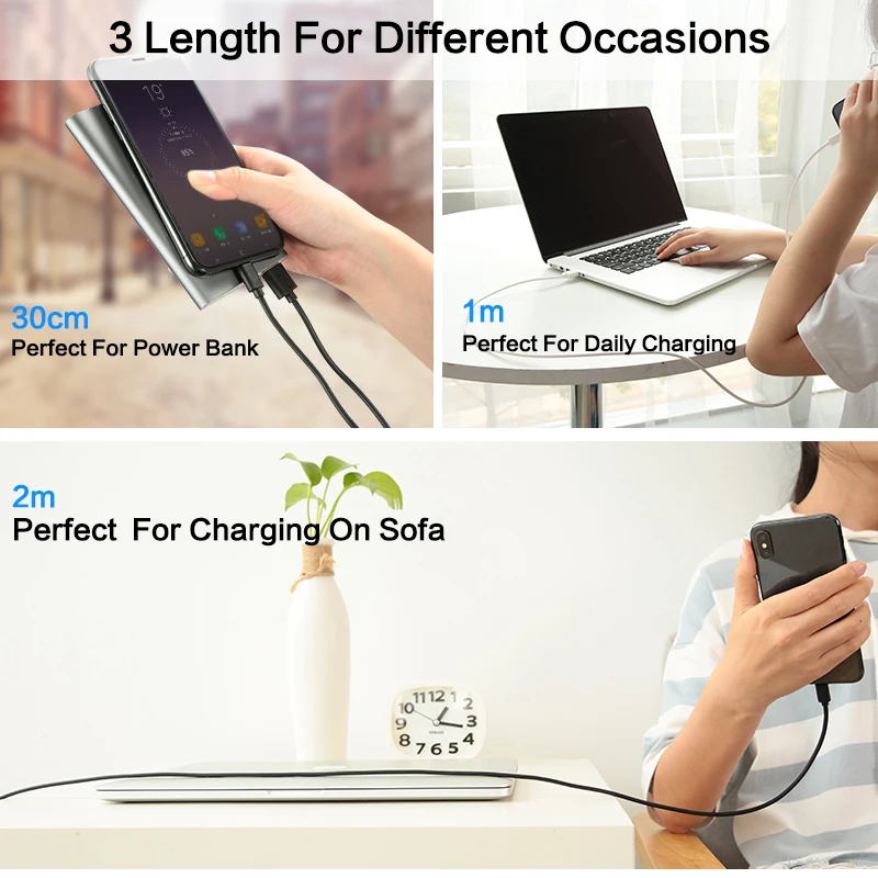 FLOVEME 3.1A Кабель с разъемом Usb типа C 3 м кабель Быстрый зарядный для передачи данных