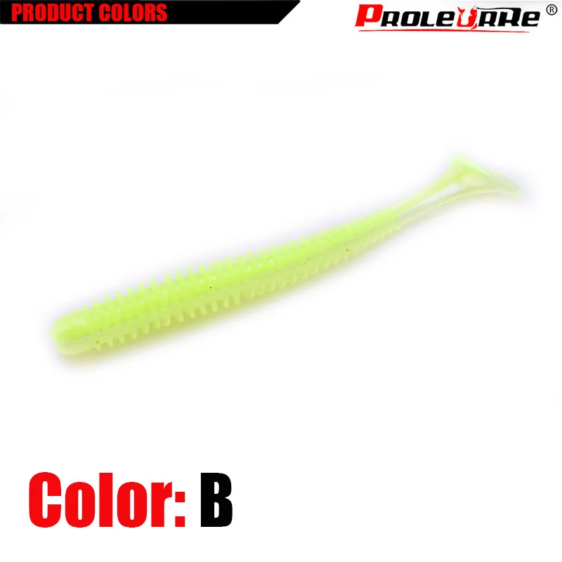 10 шт./лот jig T tail двухцветные Силиконовые мягкие приманки 5,5 см 0,8 г спираль червь рыболовные приманки привлекательные воблер снасти для ловли окуня - Цвет: B