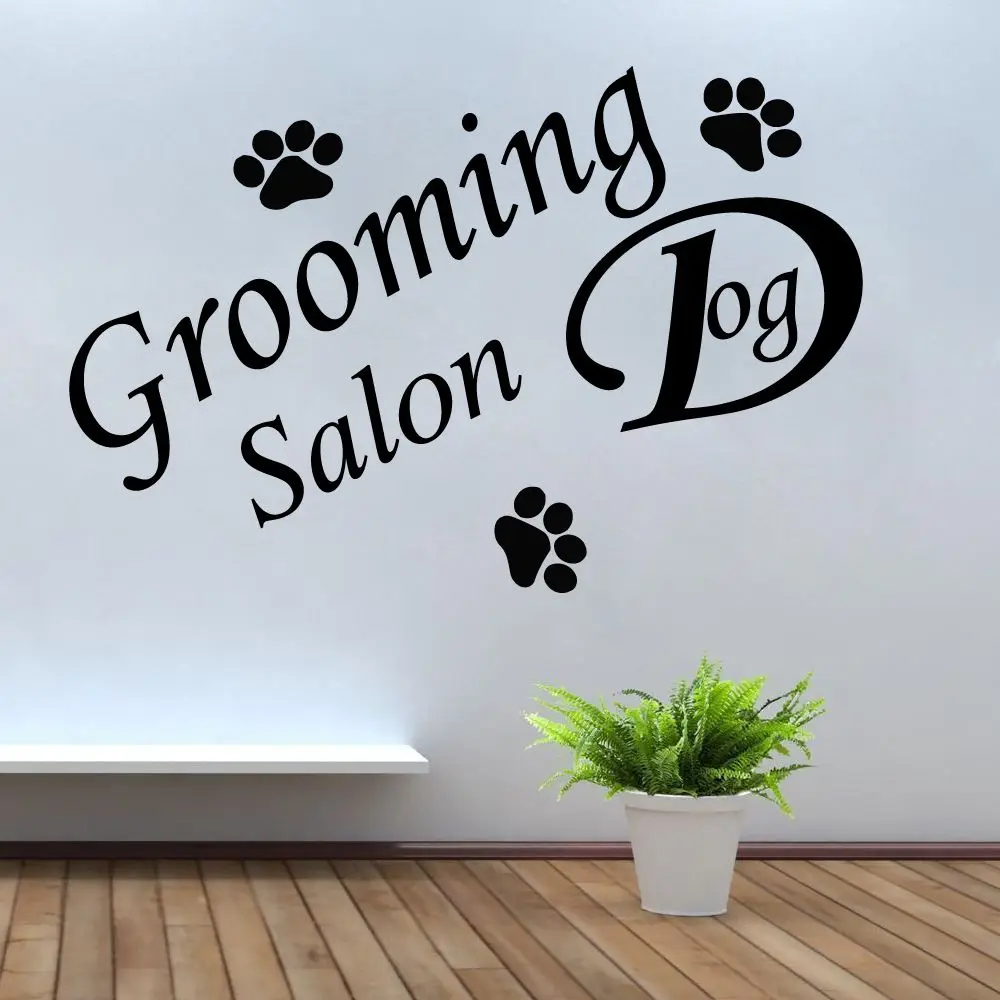 

Grooming Salon Vinyl Wall Stickers Removable Wall Decals Decal Vinyl Sticker Dog Pet Shop Bedroom Hot DIY Art Poster SA501