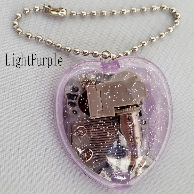 LightPurple Новая мини-музыкальная шкатулка для ключей, акриловая музыкальная шкатулка в форме сердца, подарок для девочки, замок в небе, музыкальная мелодия - Цвет: LightPurple