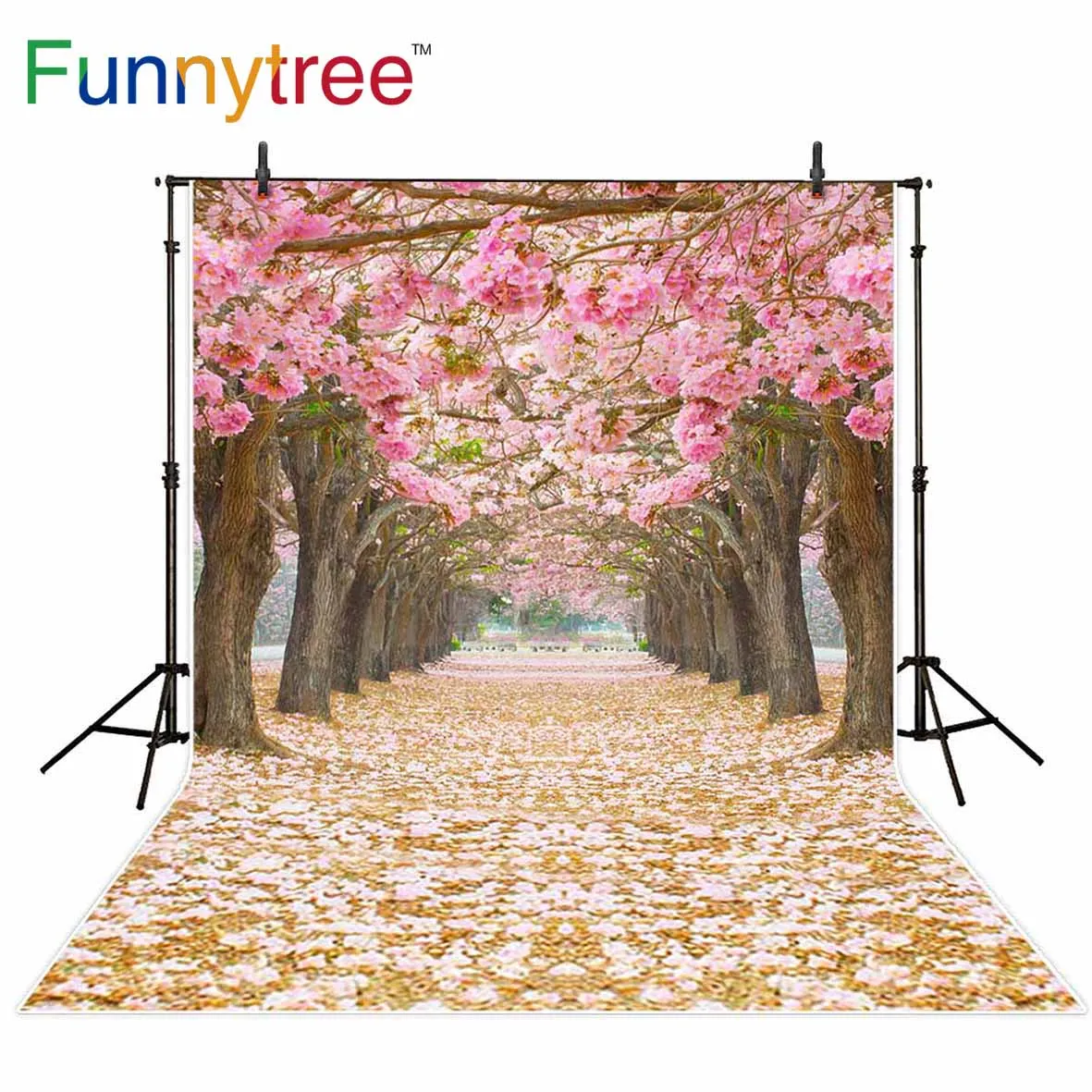 Фоны Funnytree для фотостудии розовый цветок вишневые цветы Весенняя дорожка природа