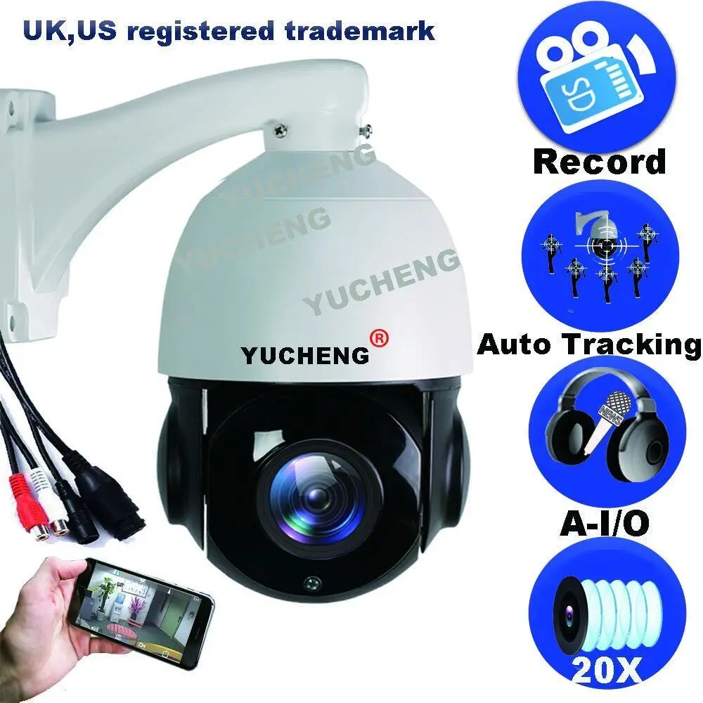 ESUNSTAR 1080P 2.0MP 20X Optical Zoom Auto Tracking HD1080P IR PTZ IP Camera Outdoor SD slot | Безопасность и защита