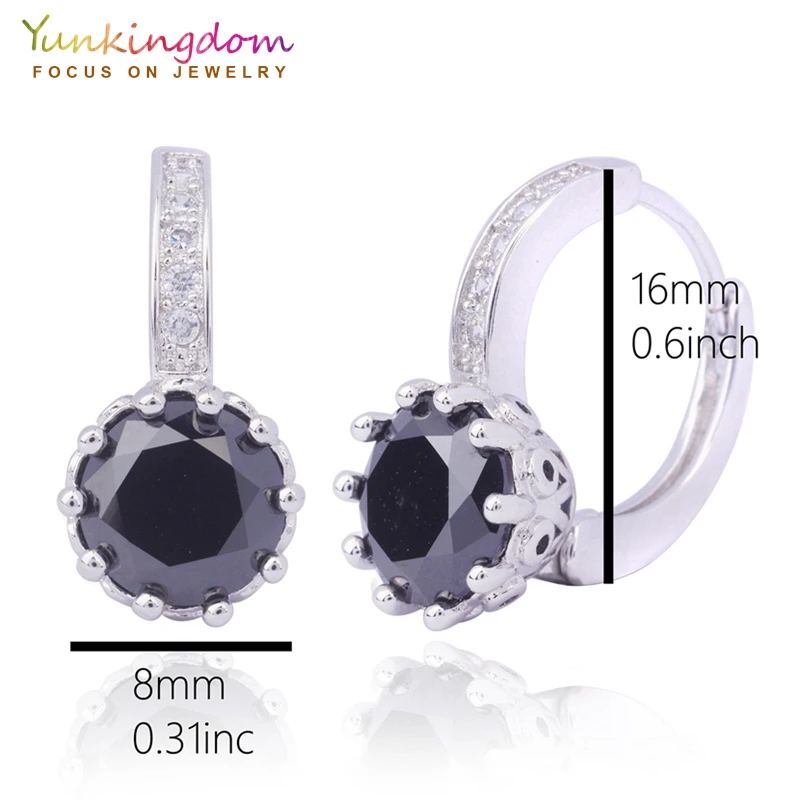 Yunkingdom черный геометрический дизайн округлый круглый серьги кольца модные