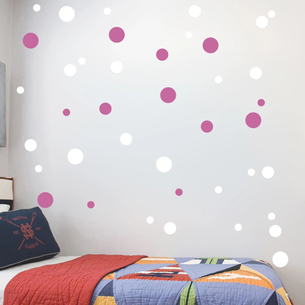 Dot Wall Stickers Removable Decals Round Sticker for Festive Decor Baby Nursery Kids Room (White) | Дом и сад