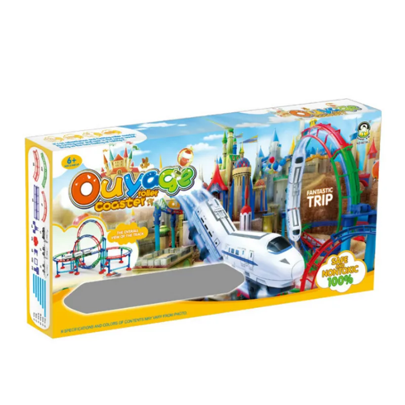 Electric Three-dimensional Children Puzzle Assembling Track Car With Light Educational Racing Tracks Toy For Kids Gift |