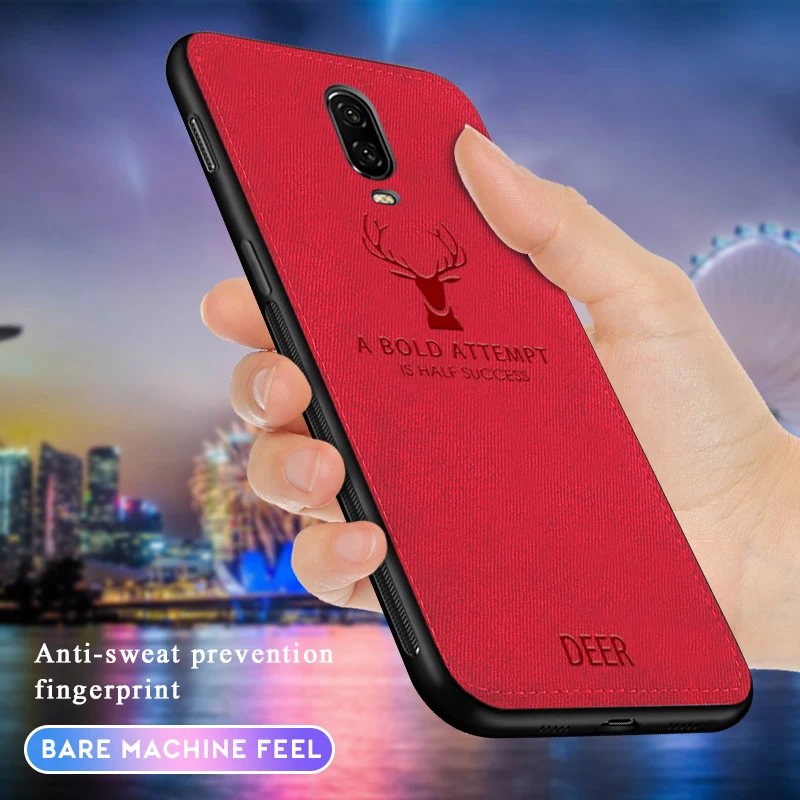 Ударопрочный чехол для телефона OnePlus 7 Pro тканевый из мягкого ТПУ силикона Oneplus 6T 6 1