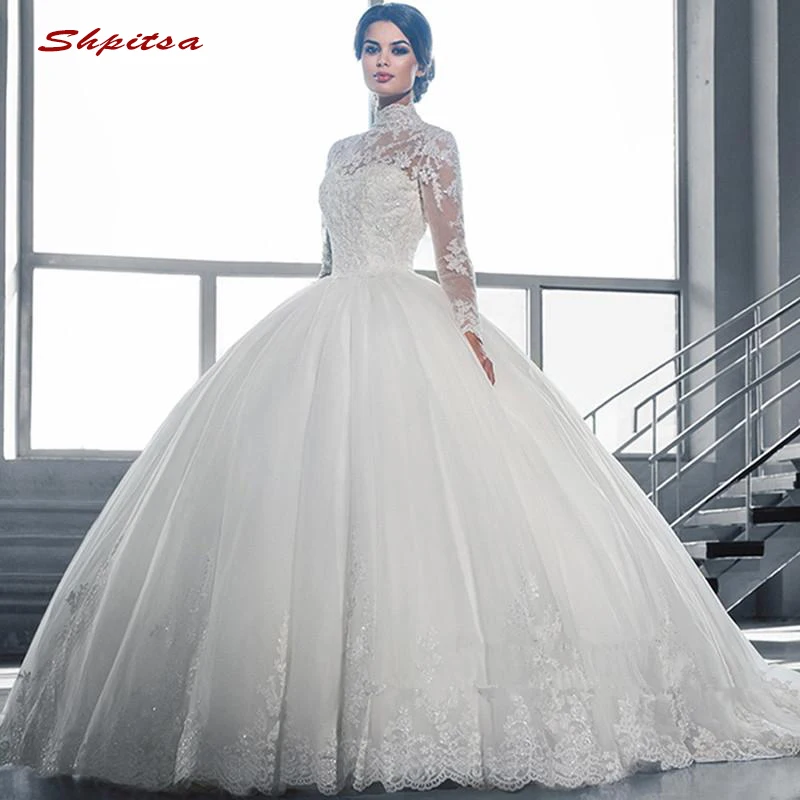 

Женское кружевное платье с длинным рукавом, свадебные платья, свадебные платья 2019