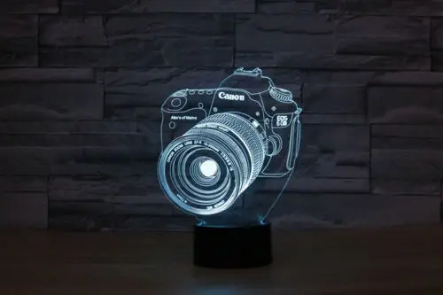 Touch свет 3D Цифровые зеркальные Камера ночник 7 цветов изменить светодиодные