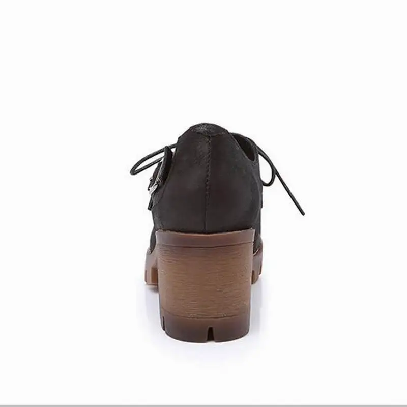 Туфли лодочки женские из натуральной кожи на платформе и толстом высоком каблуке