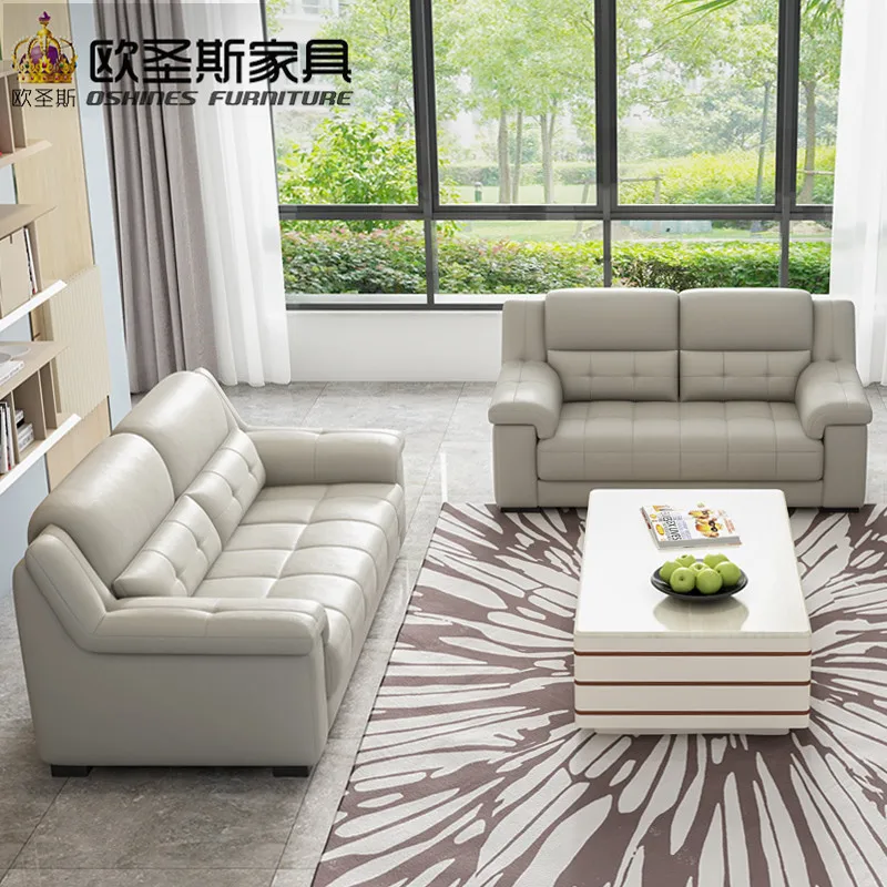 2019 New Arival Pure Color Decoration Modern Style Recliner 1+2+3 Seats Combination Living Room Genuine Leather Sofa OCS-K009A | Мебель
