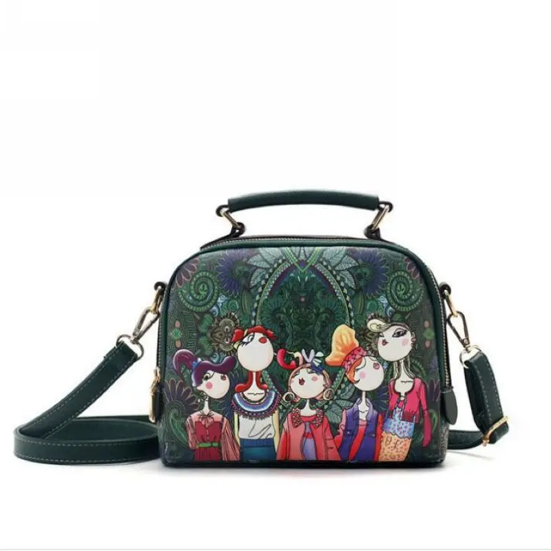 Модные женские туфли мешок печати сумка PU кожаные сумки для Для женщин 2018 Новый