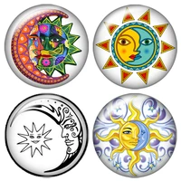 beauty sun moon star planet 10pcs mixed 12mm16mm18mm25mm round photo glass cabochon demo flat back making findings zb0422