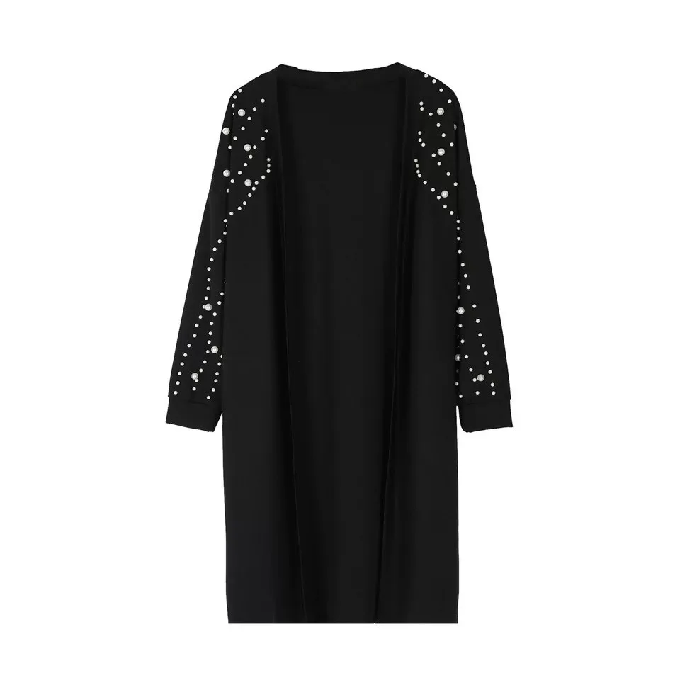 Новый весенний кардиган с жемчугом женская модель|plus size women|size plus womansize women |
