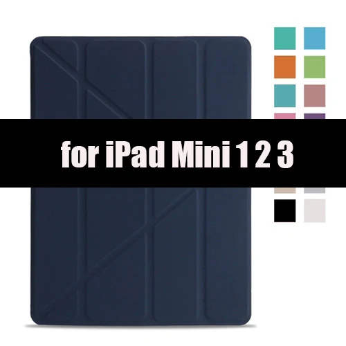 ТПУ Мягкий смарт-чехол для Ipad mini 4 5, Aiyopeen флип-подставка из искусственной кожи авто Пробуждение/спящий чехол для Ipad mini 1 2 3 Чехол - Цвет: Dark Blue-123