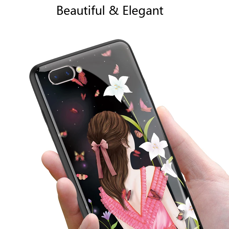 Чехол из UPaitou стекла для OPPO A3 AX5 A3S A1 задняя крышка закаленного Бесплатная защита