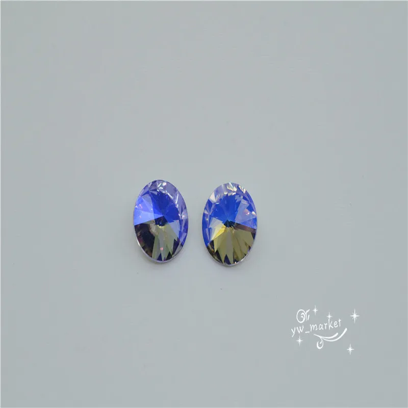 Rivoli Хрустальный фиолетовый AB стеклянный кристалл PintBack горный хрусталь Rivoli Teardrop Navette Strass алмазные Драгоценности DIY - Цвет: Rivoli