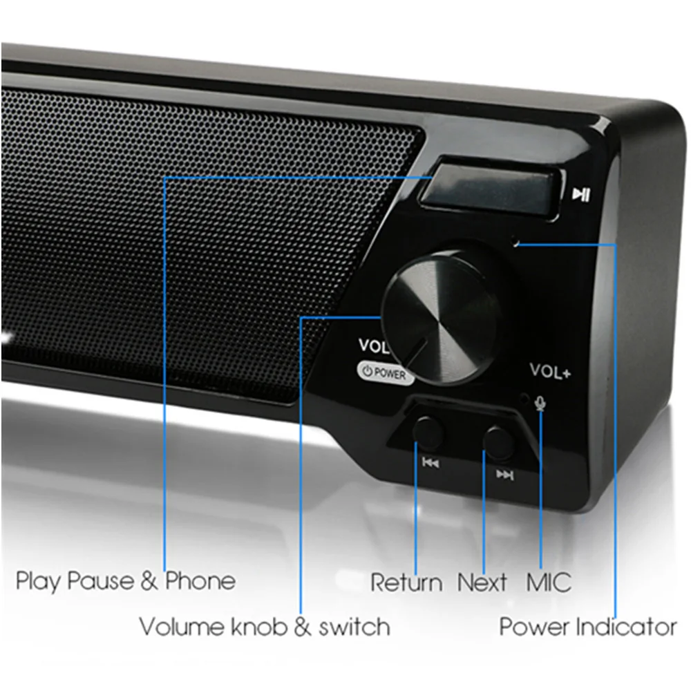 Звуковая панель беспроводной сабвуфер динамик Bluetooth 10 Вт с fm маленький телевизор