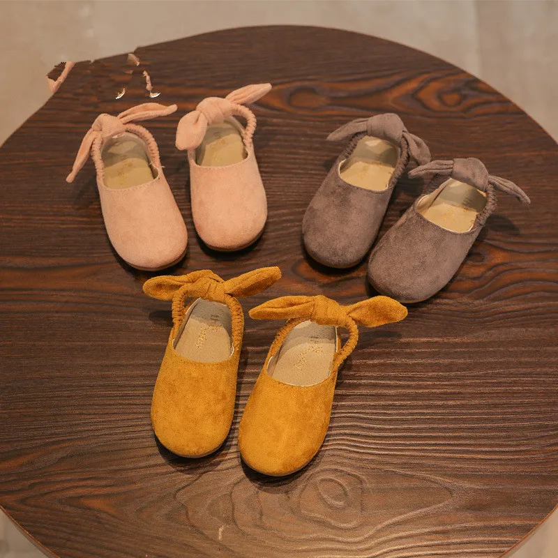 

Children's Flat 2018 Spring New Girls Shoes Princess Suede Dance Shoes Wild Children's Shoes Korean Peas Shoes Kids Girl Wear