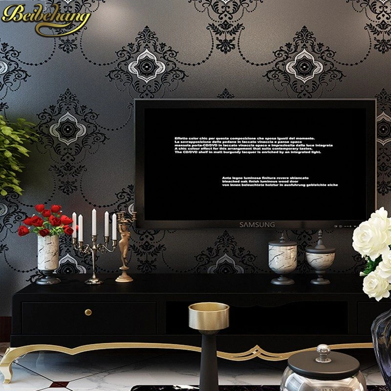 3D обои из дамасской стали черно белые для спальни|papel de parede roll|white wall paperembossed wallpaper |