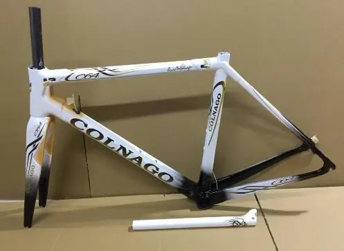 White Gold Полностью карбоновая велосипедная Рама Colnago C64, карбоновая велосипедная Рама для шоссейного велосипеда Di2, наклонная черная Золотая велосипедная Рама C64, немецкая команда - Цвет: White Gold