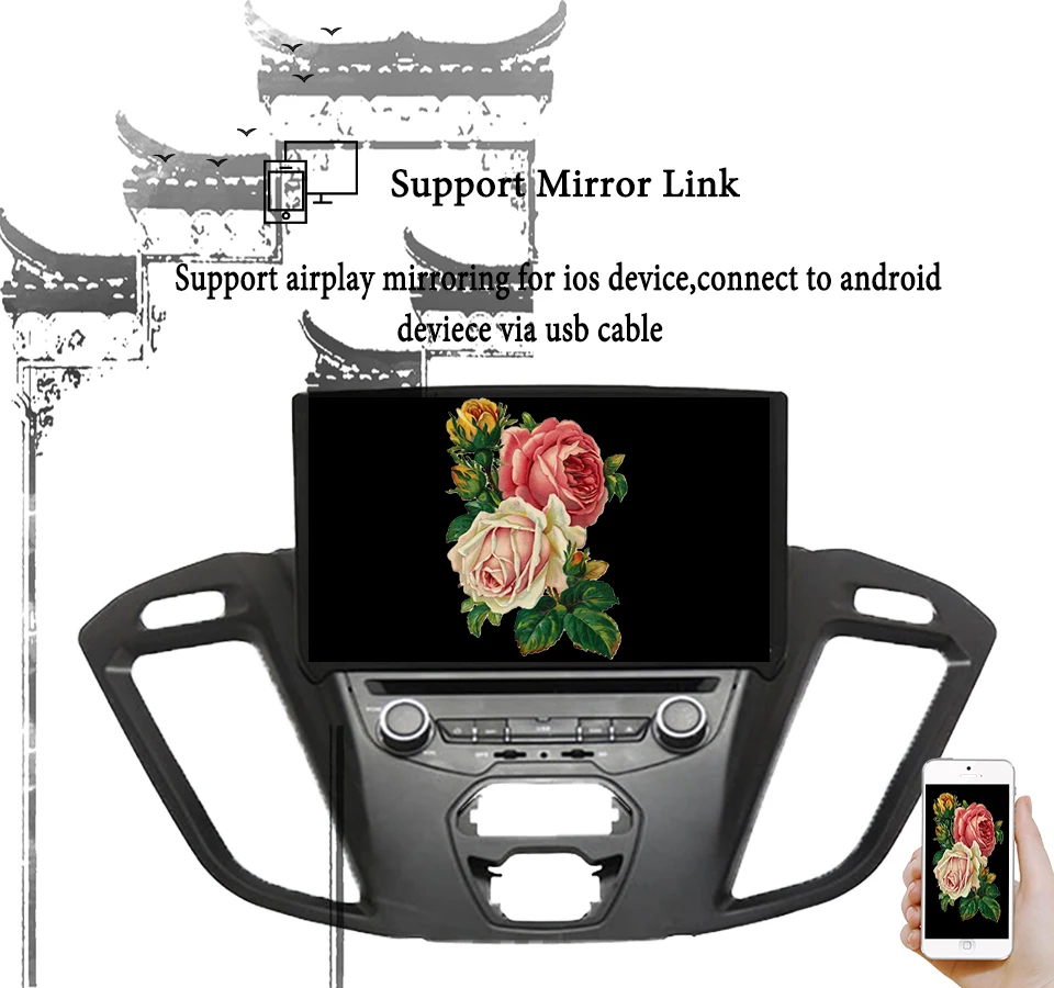 Android 10 04G + 64G Автомобильный dvd gps мультимедийный плеер для Ford Transit Custom 2013-2018