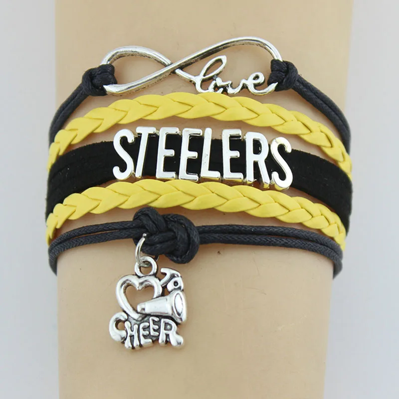 (Прямая поставка) Бесконечность любовь Steelers Браслеты Спортивный Шарм ручной
