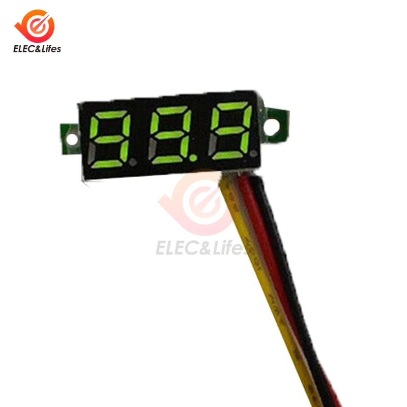 DC 0 V-100 V Мини 0,28 дюймов светодиодный цифровой вольтметр измеритель напряжения детектор напряжения монитор тестер панель автомобильный вольтметр 12V 24V красный зеленый