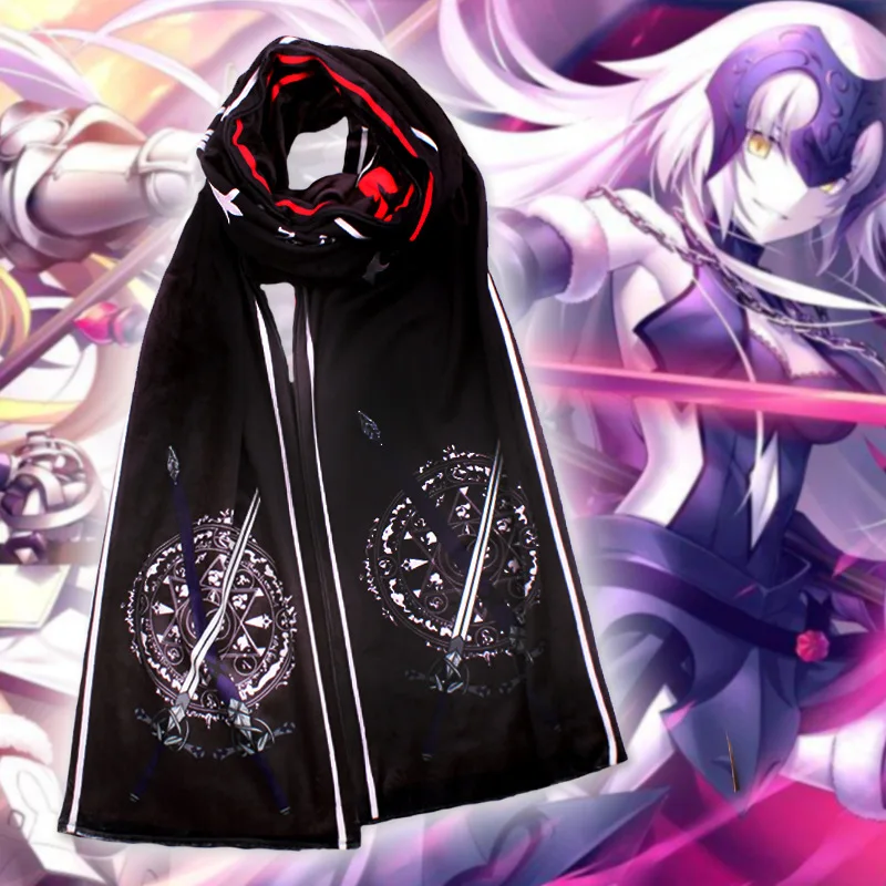Jeanne d Arc Аниме тематический шарф FGO Sword Art Online Наруто мой герой Академия один кусок Шарф бархатный теплый шарф Косплей костюмы подарок - Цвет: Jeanne d Arc