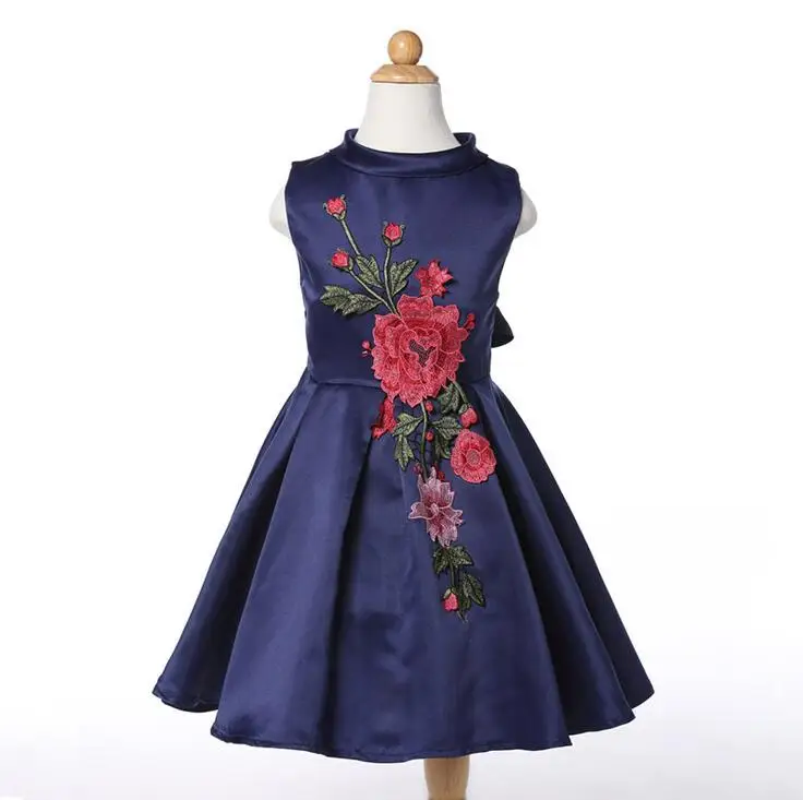 2018 детское платье с цветочной вышивкой винтажное белое вечернее пайетками для