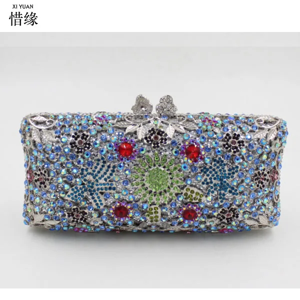 Бренд XIYUAN Женская Серебристая сумка Свадебные вечерние сумки клатчи Роскошные с