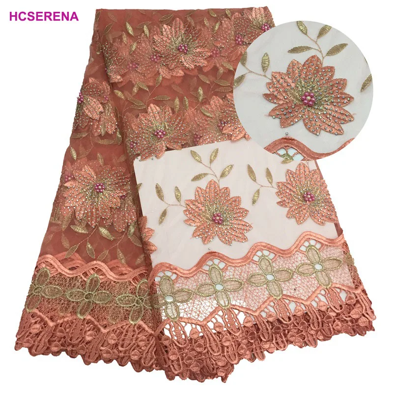 Африканские кружевные ткани для свадьбы 2018 французские сетчатые с бусинами