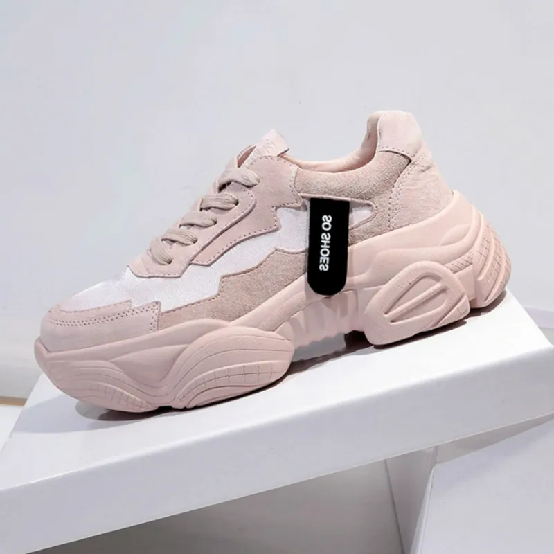 Женские кроссовки на толстой подошве новинка 2019 спортивная женская обувь Ulzza Harajuku дикая розовая новая