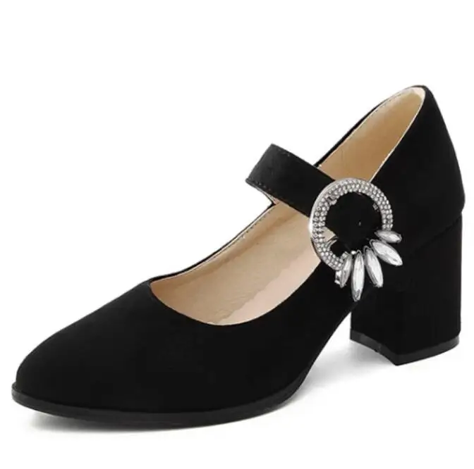 Zapatos Mujer Модные женские туфли лодочки Женская обувь на высоком массивном каблуке