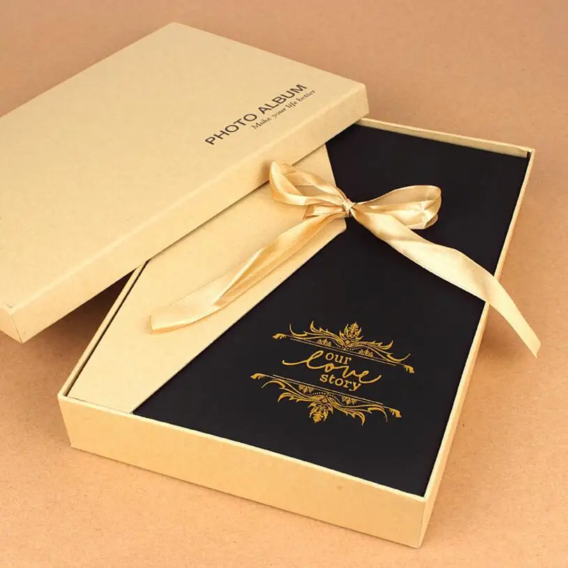 Фотоальбом из черной бумаги с подарочной коробкой 30 класс для детей всей семьи