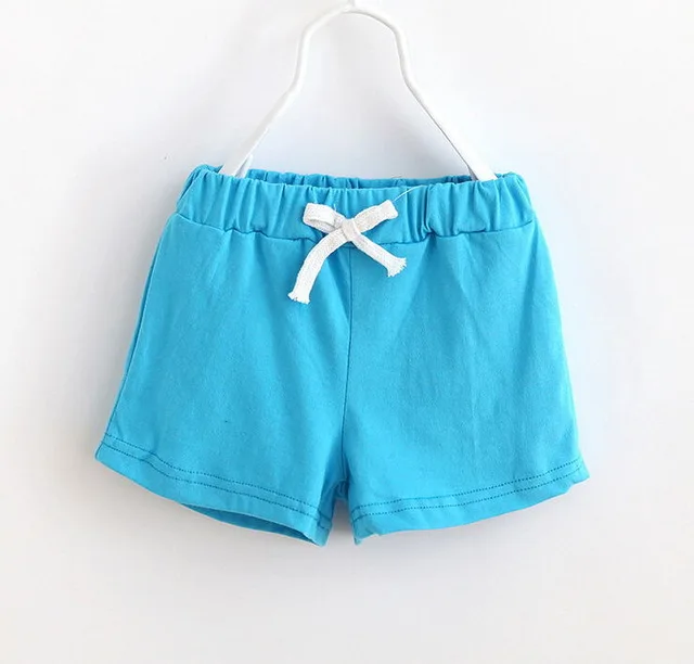 Детские летние хлопковые шорты Мягкие Удобные однотонные штаны для маленьких