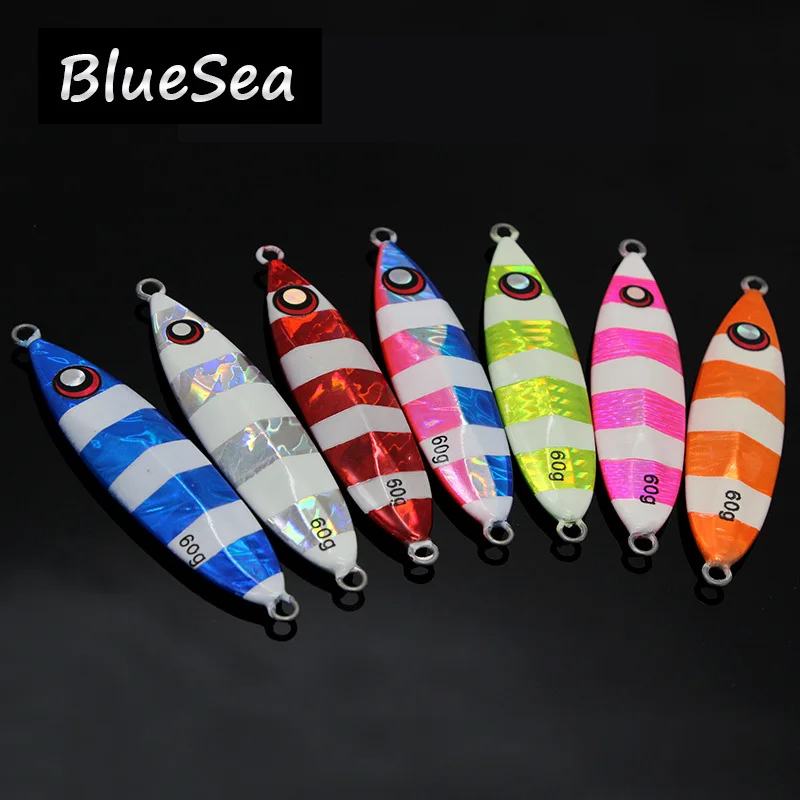 Bluesea 1 шт. 60 г 9 см двухсторонняя светящаяся рыболовная медленный металл приманки