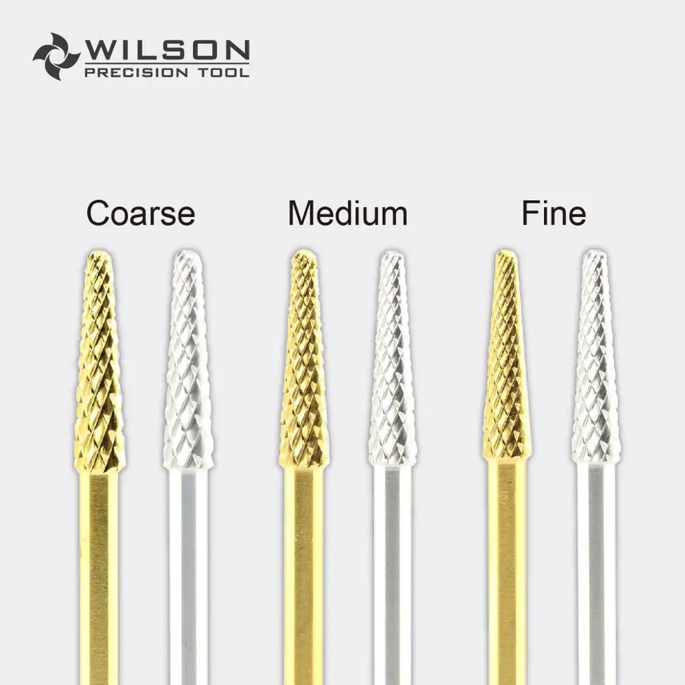 Small Cone Bits - Gold/Silver - WILSON Carbide Nail Drill Bit