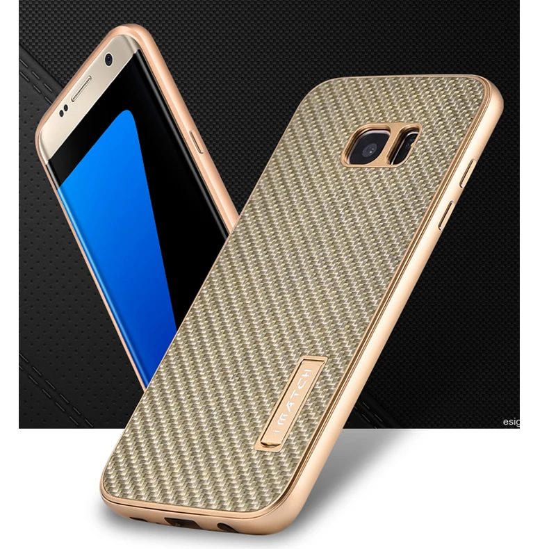 Мода металлический корпус для Samsung Galaxy S7/S7 край крышки Элитная углерода Волокно Телефонные Чехлы для Samsung Galaxy S7 край Fundas