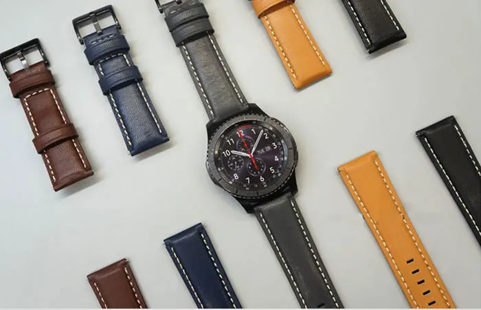 Кожаный ремешок для часов 22 мм для samsung Galaxy Watch 46mm Шестерни S3 наручный ремешок для часов классический ремешок для часов для huawei GT часы Amazfit 2