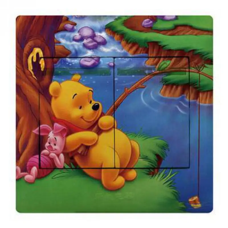 2 шт. Милый Забавный мультяшный креативный Медвежонок переключатель на стену с