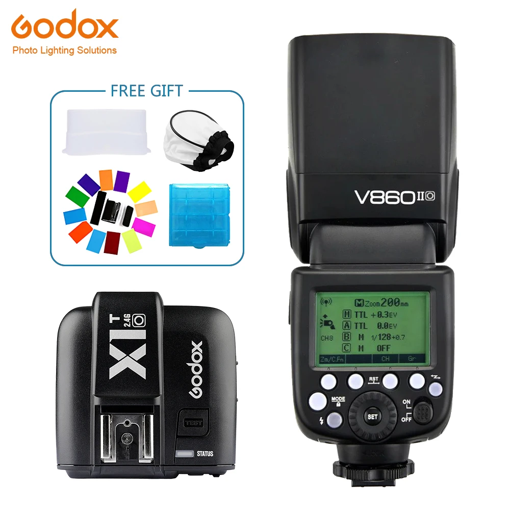 Godox Ving V860II O Вспышка Speedlite TTL + X1T передатчик Беспроводная вспышка Trigge для камеры Olympus E M10 M5 II M1 Фотовспышки 