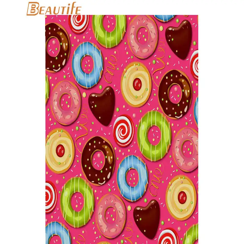 Donuts Pattern Poster Cloth Silk Home Decoration Wall Art Fabric Print 30X45cm 40X60cm.50X75cm 60X90cm | Дом и сад