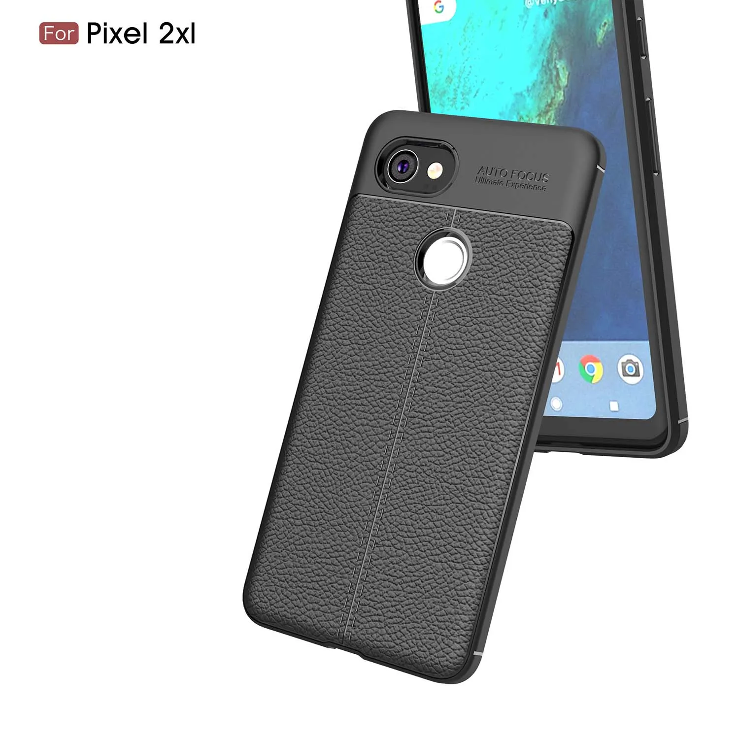 Роскошный кожаный силиконовый чехол для телефона Google Pixel 2 XL ударопрочный
